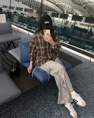 Oversized check shirt