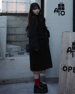 Double-button long coat