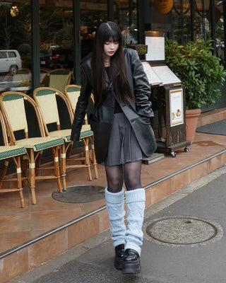 Cable knit leg warmers