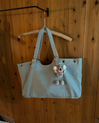 Denim Big Shoulder Tote Bag