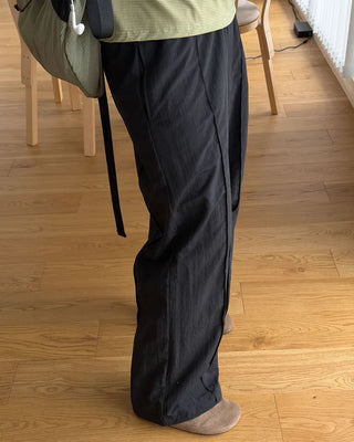 [1st Re-release] (ORIGINAL) Nylon Pintuck Wide Pants (black)