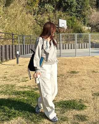 Cotton wide-leg pants