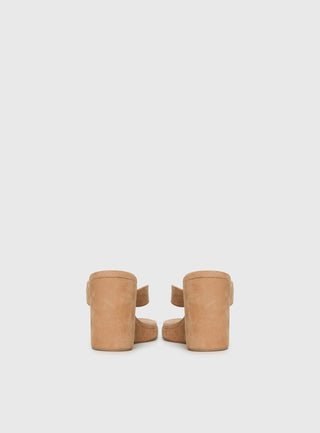Kamiko Wedged Heels Tan Faux Suede
