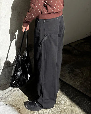 Side-point cotton pants