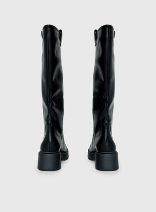 Lucia Knee High Boots Black