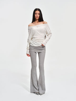 Sequin Mock Layered Knit Pants