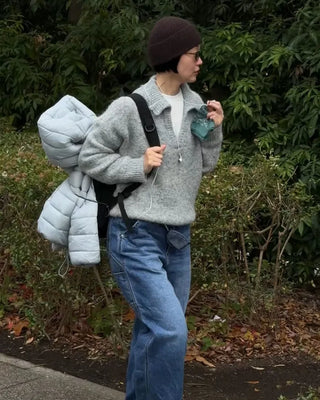 High-neck light padded jacket