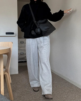 Brushed Pintuck Wide Balloon Pants