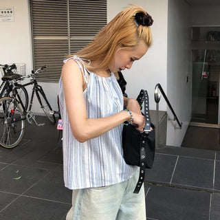 Striped button camisole