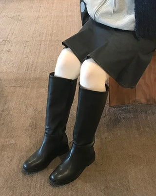 Leather long boots