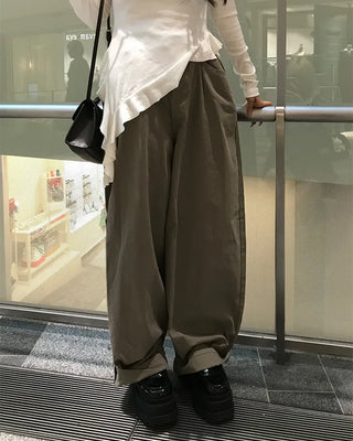 Balloon Fit Cotton Pants