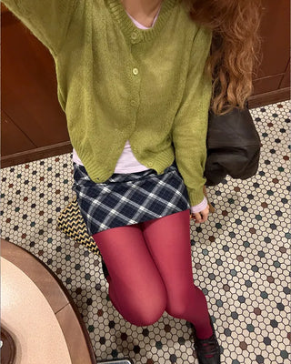 Round neck alpaca knit cardigan