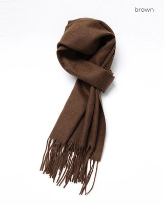 Plain wool tassel scarf