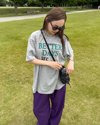 Lettering Oversized Half-Sleeve T-Shirt