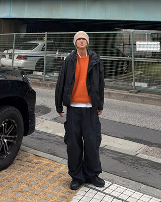Rib-knit crew neck