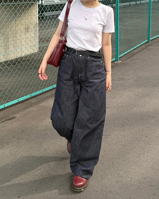 Wide selvedge denim pants