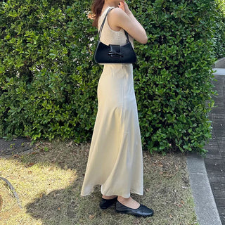 Satin long skirt