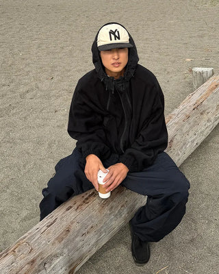 Cropped fleece jacket