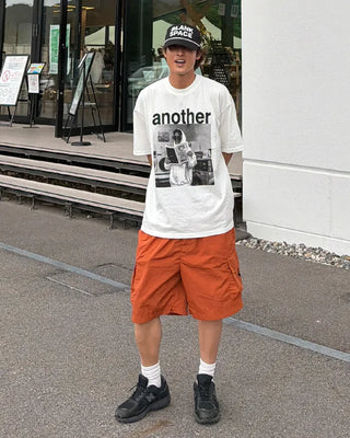 Nylon cargo Bermuda shorts