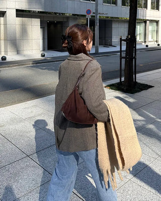 Suede shoulder bag