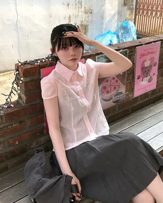 Smol Stripe Cap Sleeve Shirt