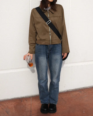 Straight denim pants