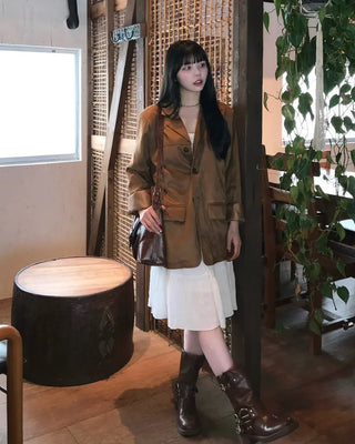 String Gathered Midi Skirt