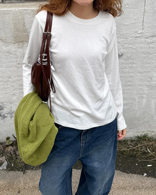 Simple round long T-shirt