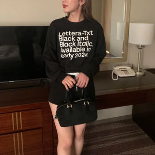 Lettering Cropped Sweatshirt