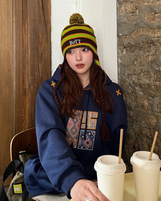 Ethnic patch hoodie