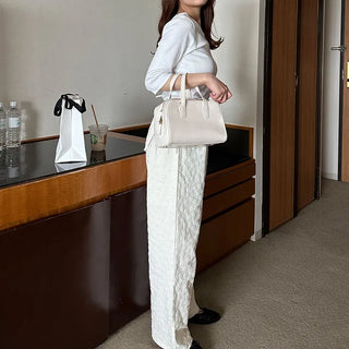 Flower embossed pants
