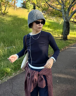 Rib knit beanie