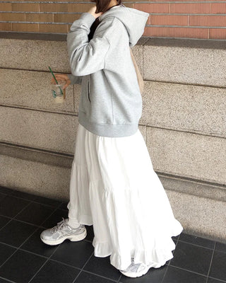 Can-can frill long skirt