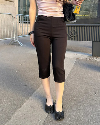 Slit Slim Capri Pants