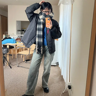 Gingham check casual scarf