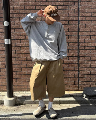 Henley neck sweatshirt