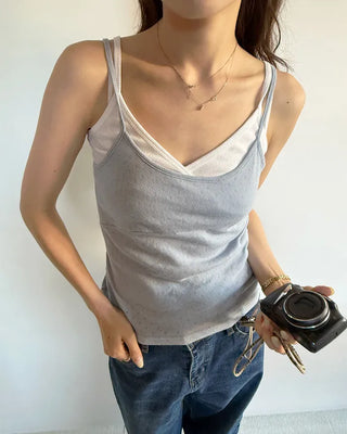 Cropped perforated tank top