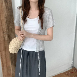 Linen Ribbon Knit Cardigan