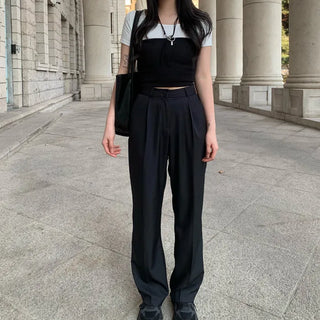 Modal U-neck cropped short-sleeved T-shirt