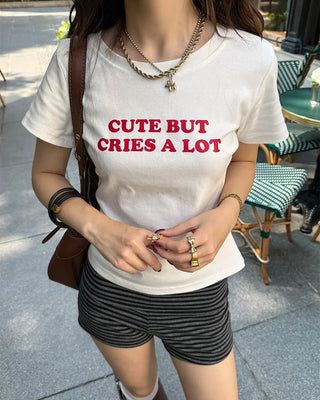 Lettering Crop T-Shirt