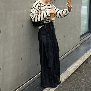 Striped button cardigan