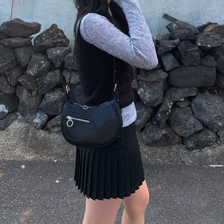 Pocket Leather Eyelet Bag