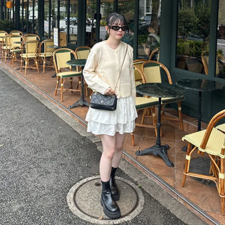 Flared shirred mini skirt