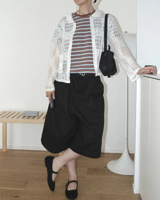 Bermuda One-Pleat Cotton Pants