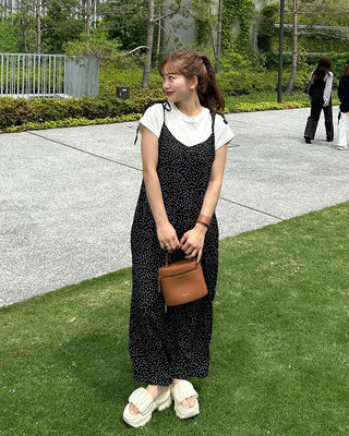 Polka Dot Strap Overalls
