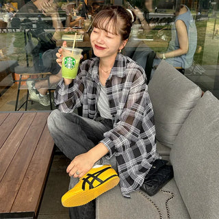 Loose check shirt