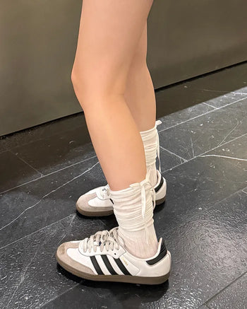 Ribbon sheer knee socks