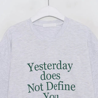 (Unisex) Yesterday Lettering Oversized T-shirt