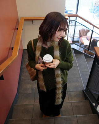 Color Button Knit Cardigan