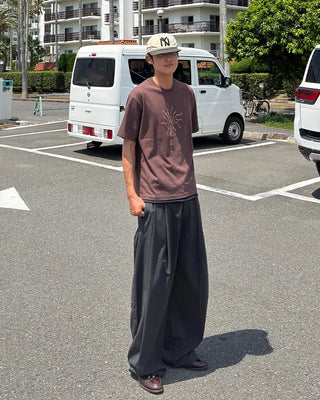 Pinstripe two-pleat slacks
